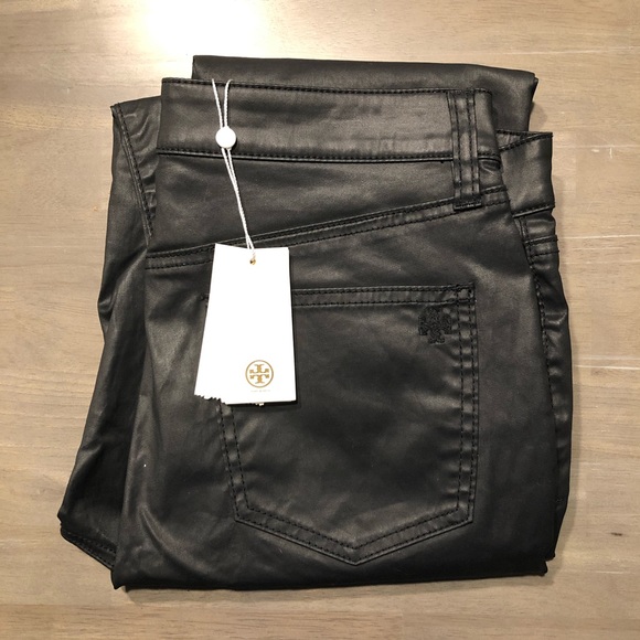 Tory Burch Pants - NWT Tory Burch Black Faux Leather Skinny Pants